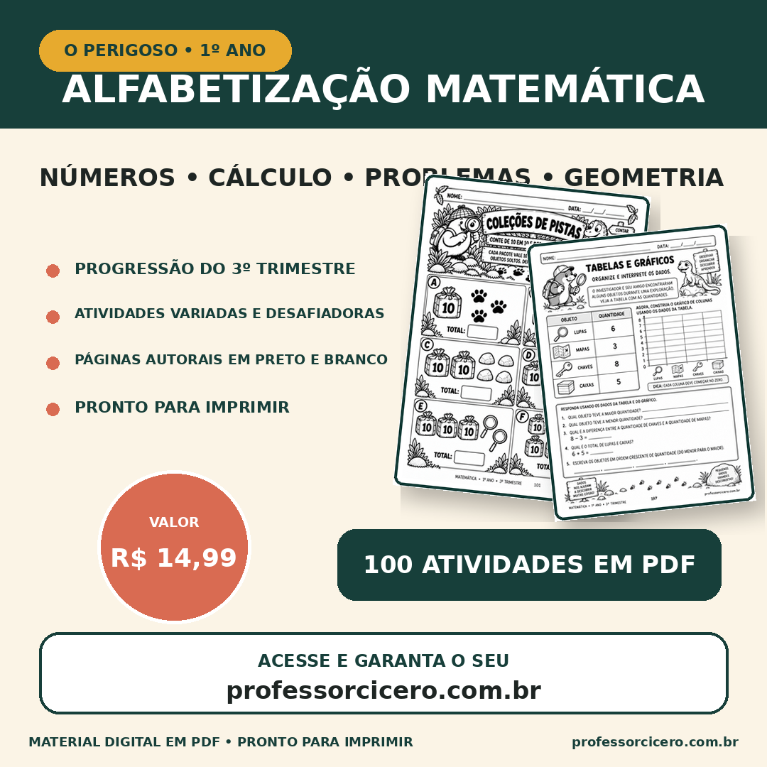 Peça publicitária do pacote de Matemática